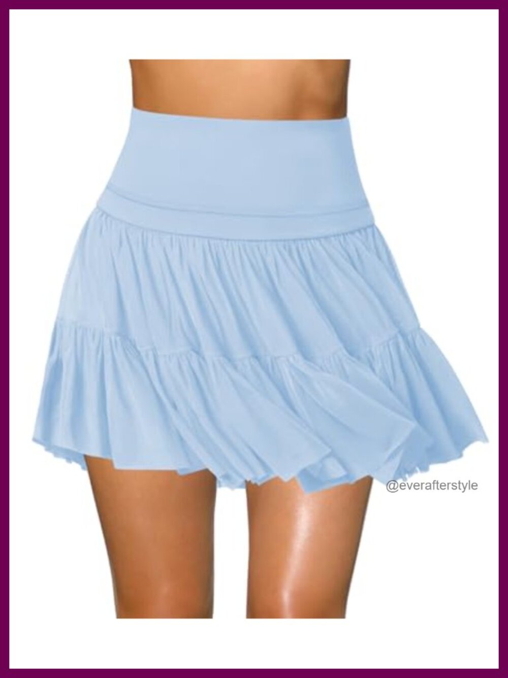 Pleated Mini Skort with Built-in Shorts High Waist Ruffle Tennis Skirt